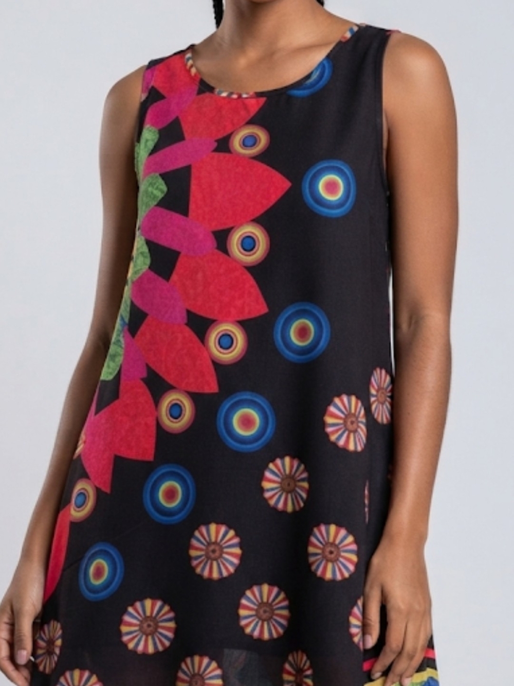 Zinochka's Exclusive Artistic Sun-Flare Midi Dress
